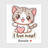 Ik hou van nieuwe kawaii kitten waterdicht sticker (Vel)