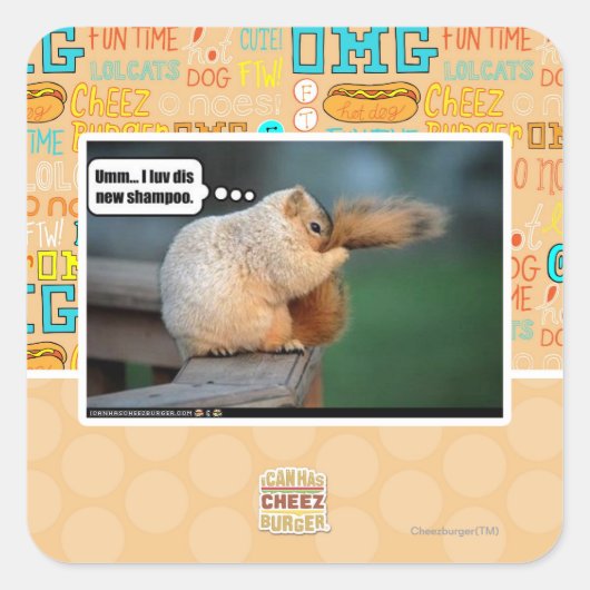 Ik hou van nieuwe shampoo vierkante sticker (Voorkant)