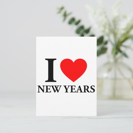 Ik hou van nieuwjaar feestdagenkaart (Staand voorkant)