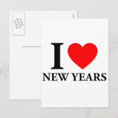Ik hou van nieuwjaar feestdagenkaart (Voorkant / Achterkant)