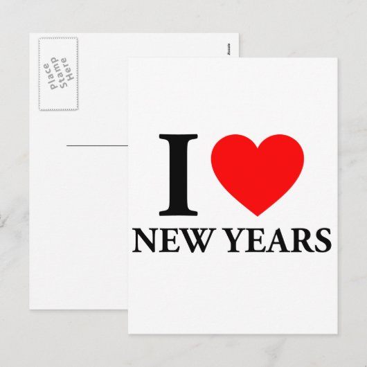 Ik hou van nieuwjaar feestdagenkaart (Voorkant / Achterkant)