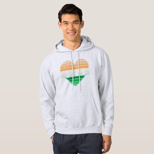 Ik hou van Niger, Nigerese hart Hoodie (Voorkant volledig)