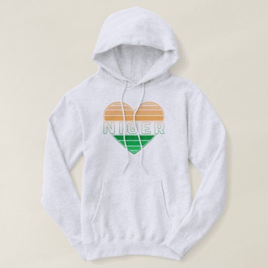 Ik hou van Niger, Nigerese hart Hoodie (Design voorkant)