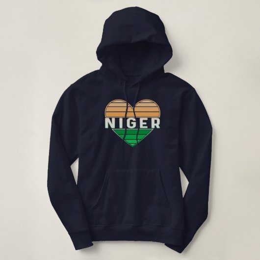 Ik hou van Niger, Nigerese hart Hoodie (Design voorkant)
