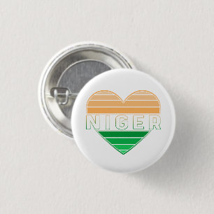 Ik hou van Niger, Nigerese hart Ronde Button 3,2 Cm