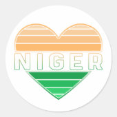 Ik hou van Niger, Nigerese hart Ronde Sticker (Voorkant)