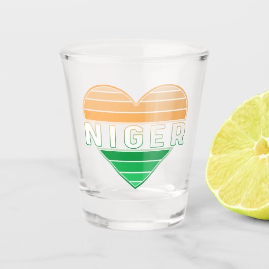 Ik hou van Niger, Nigerese hart Shot Glas (Voorkant)