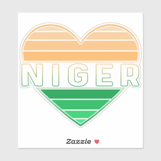 Ik hou van Niger, Nigerese hart Sticker (Vel)