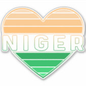 Ik hou van Niger, Nigerese hart Sticker (Voorkant)
