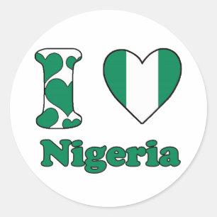 Ik hou van Nigeria magnet Ronde Sticker