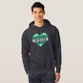 Ik hou van Nigeria, Nigeriaans hart Hoodie (Voorkant volledig)