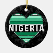 Ik hou van Nigeria, Nigeriaans hart Keramisch Ornament (Voorkant)