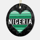 Ik hou van Nigeria, Nigeriaans hart Keramisch Ornament (Links)