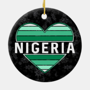 Ik hou van Nigeria, Nigeriaans hart Keramisch Ornament