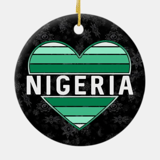 Ik hou van Nigeria, Nigeriaans hart Keramisch Ornament (Achterkant)