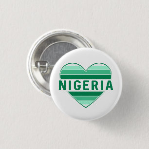 Ik hou van Nigeria, Nigeriaans hart Ronde Button 3,2 Cm