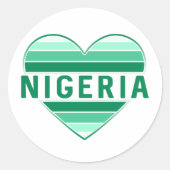 Ik hou van Nigeria, Nigeriaans hart Ronde Sticker (Voorkant)