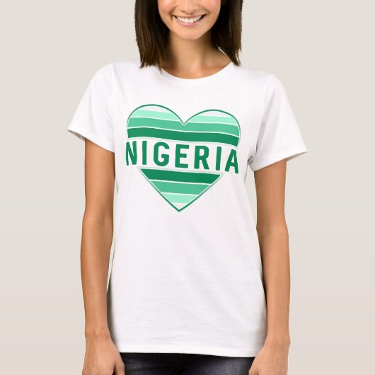 Ik hou van Nigeria, Nigeriaans hart T-shirt (Voorkant)