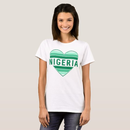Ik hou van Nigeria, Nigeriaans hart T-shirt (Voorkant volledig)