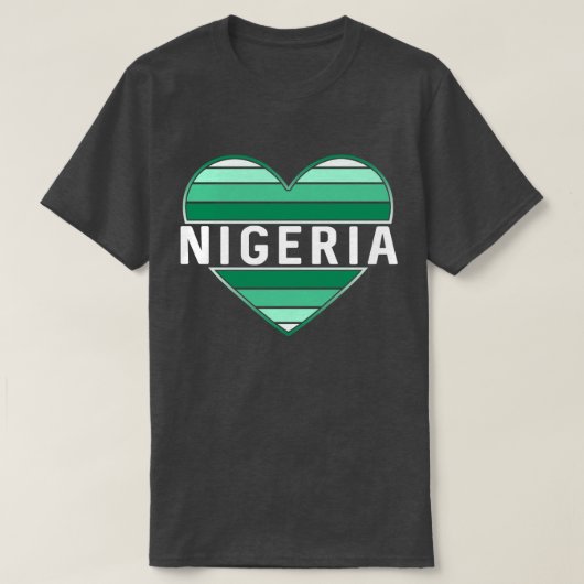 Ik hou van Nigeria, Nigeriaans hart T-shirt (Design voorkant)