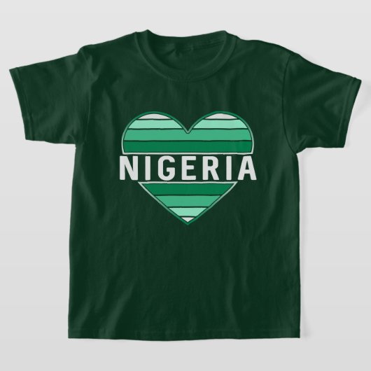 Ik hou van Nigeria, Nigeriaans hart T-shirt (Laagn)