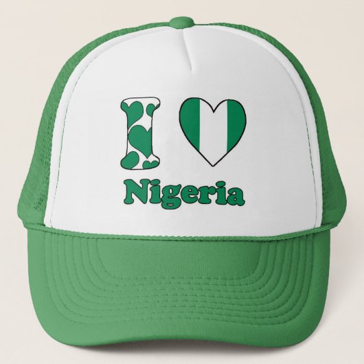Ik hou van Nigeria Trucker Pet (Voorkant)