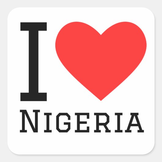 Ik hou van Nigeria Vierkante Sticker (Voorkant)
