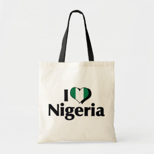 Ik hou van Nigeriaanse vlag Tote Bag