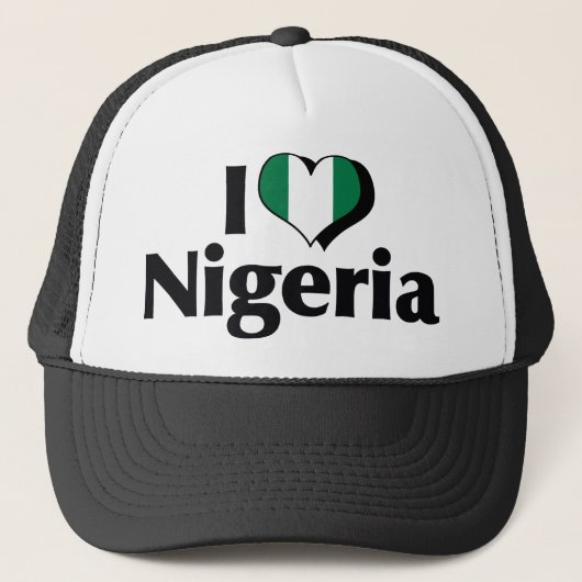 Ik hou van Nigeriaanse vlag Trucker Pet (Voorkant)