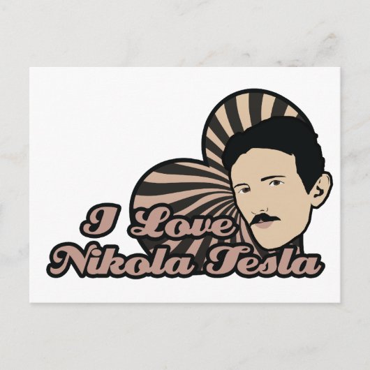 Ik hou van Nikola Tesla Briefkaart (Voorkant)