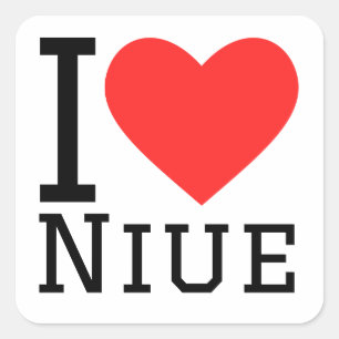 Ik hou van niue vierkante sticker