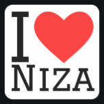 Ik hou van Niza Vierkante Sticker<br><div class="desc">Ik hou van Niza,  voor de liefhebbers van Frankrijk</div>