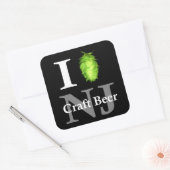 Ik hou van NJ-boerenbier Vierkante Sticker (Envelop)