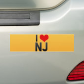 Ik hou van NJ Bumpersticker (Op auto)