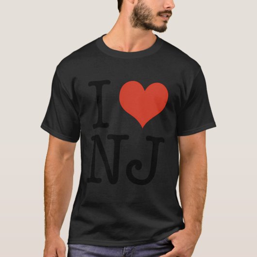 Ik hou van NJ New Jersey Amerikaans T-shirt (Voorkant)