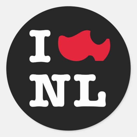 Ik hou van NL, ik hou van Holland Ronde Sticker (Voorkant)