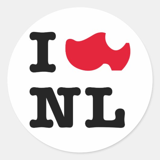 Ik hou van NL Ronde Sticker (Voorkant)