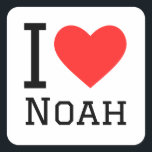 Ik hou van Noah Vierkante Sticker<br><div class="desc">Ik hou van Noah,  voor vrouwen noem ik liefhebbers</div>