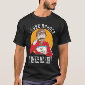 Ik hou van noedel Mannen zwart T-shirt (Voorkant)