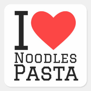 Ik hou van noedels pasta vierkante sticker