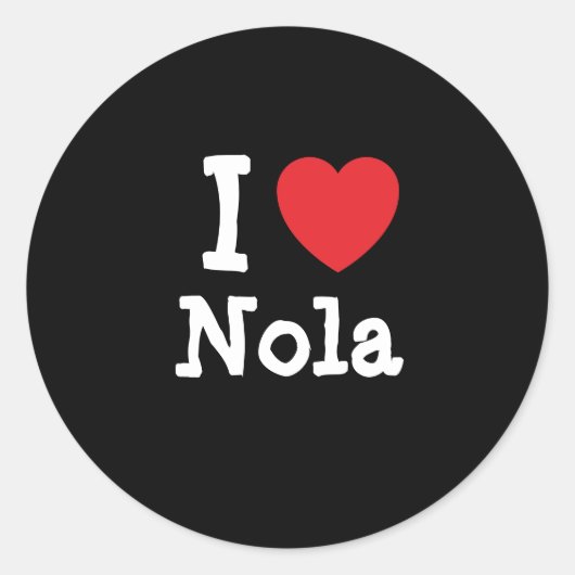 Ik hou van Nola hart T-Shirt Ronde Sticker (Voorkant)