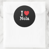 Ik hou van Nola hart T-Shirt Ronde Sticker (Tas)