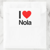 ik hou van nola rechthoekige sticker (Tas)