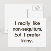 Ik hou van non-Sequituriërs, maar ik heb de voorke Briefkaart (Voorkant / Achterkant)