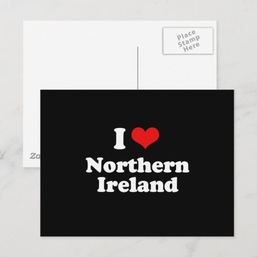 Ik hou van Noord-Ierland Tshirt Briefkaart (Voorkant / Achterkant)
