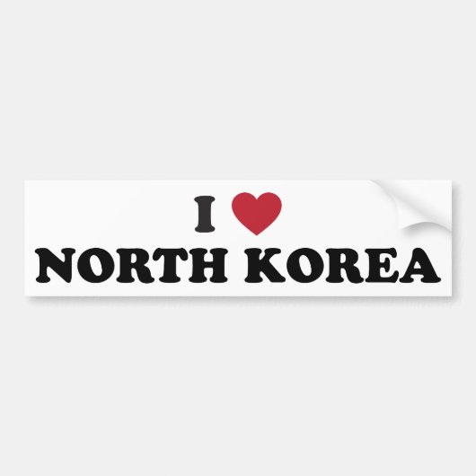 Ik hou van Noord-Korea Bumpersticker (Voorkant)