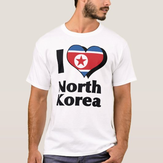 Ik hou van Noord-Korea Vlag Shirt (Voorkant)