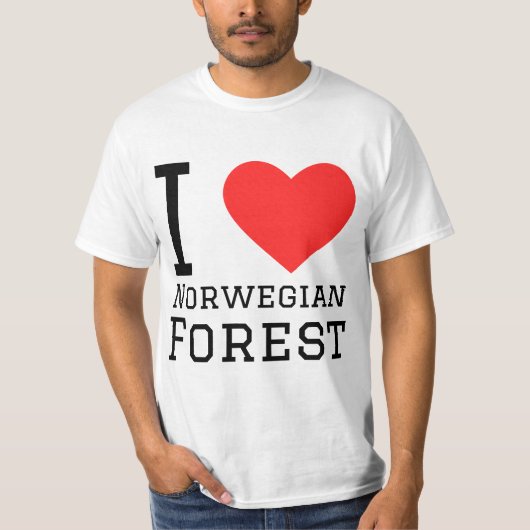 Ik hou van Noorse bos T-shirt (Voorkant)