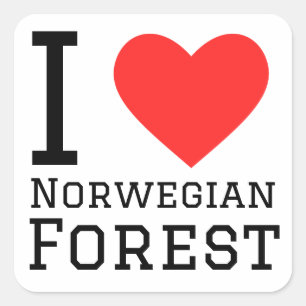 Ik hou van Noorse bos Vierkante Sticker