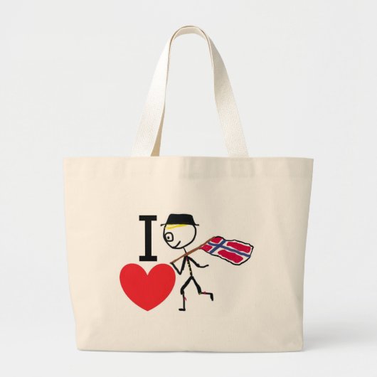 Ik hou van Noorwegen Grote Tote Bag (Voorkant)